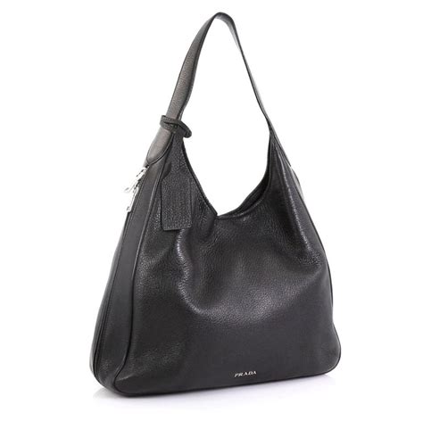 Prada Expandable Zip Around Hobo Cervo Leather Large 